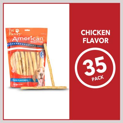 Show full view: Pet Factory Beefhide Thin Rolls 10-inch Chicken Flavored Dog Hard Chews, 35 count slide 6 of 9