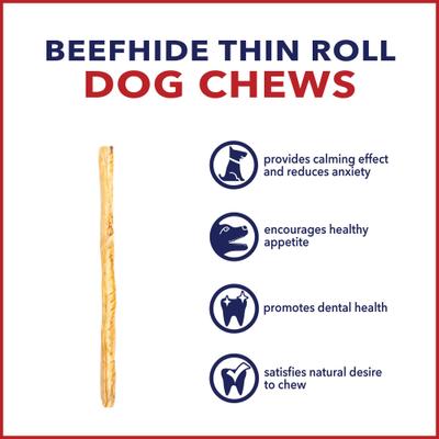 Show full view: Pet Factory Beefhide Thin Rolls 10-inch Chicken Flavored Dog Hard Chews, 35 count slide 8 of 9