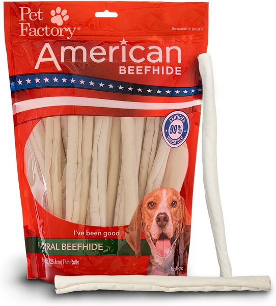 Digest-eeze Natural Savory Beefhide Thin Rolls Dog Treats