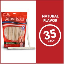 Pet Factory Beefhide Thin Rolls 10-inch Natural Flavored Dog Hard Chews, 35 count slide 2 of 9