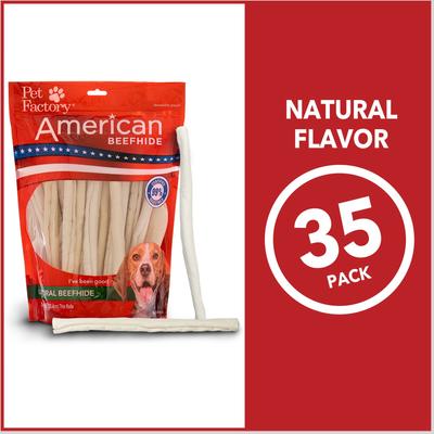 Show full view: Pet Factory Beefhide Thin Rolls 10-inch Natural Flavored Dog Hard Chews, 35 count slide 6 of 10