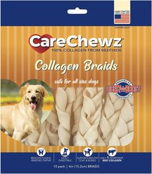 Pet Factory CareChewz 6 to 7-inch Collagen Braids Natural Flavored Dog Hard Chews, 15 count