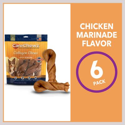 Show full view: Pet Factory CareChewz 6 to 7-inch Collagen Twist Chicken Flavored Dog Hard Chews, 6 count slide 7 of 10