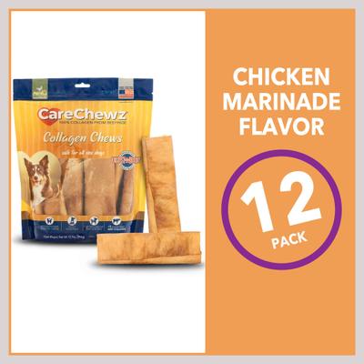 Show full view: Pet Factory CareChewz 6 to 7-inch Collagen Wrap Chicken Flavored Dog Hard Chews, 12 count slide 7 of 11