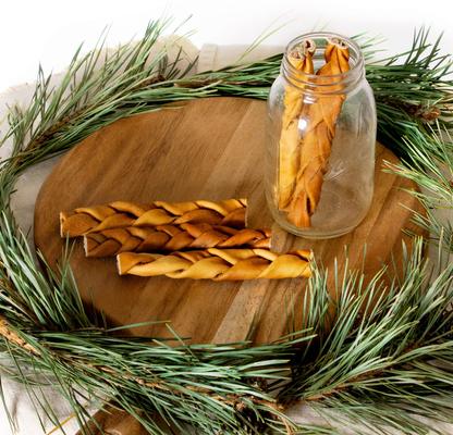 Show full view: Pet Factory CareChewz Collagen 6 to 7-inch Skinny Braided Sticks Chicken Flavored Chewy Dog Treats, 5 count slide 3 of 5