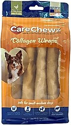 Pet Factory CareChewz Collagen 6 to 7-inch Small Wraps Chicken Flavored Chewy Dog Treats, 4 count