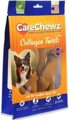 Pet Factory CareChewz Collagen 6 to 7-inch Twist Keys Chicken Flavored Chewy Dog Treats, 2 count