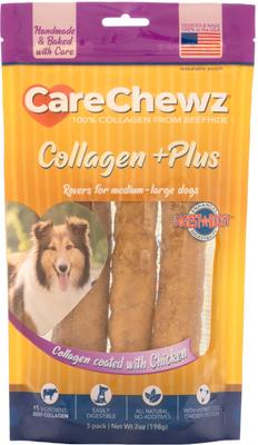 Show full view: Pet Factory CareChewz Collagen +PLUS 9-inch Rovers Chicken Flavored Chewy Dog Treats, 3 count slide 5 of 6