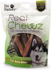 Pet Factory Real Chewz Bully Bites Chewy Dog Treats, 5-oz bag