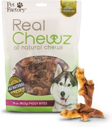 Pet Factory Real Chewz Piggy Bites All Natural Chewy Dog Treats, 16-oz bag
