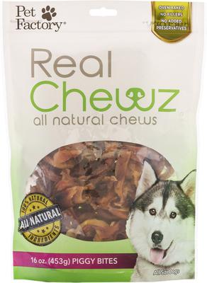 Show full view: Pet Factory Real Chewz Piggy Bites All Natural Chewy Dog Treats, 16-oz bag slide 4 of 5
