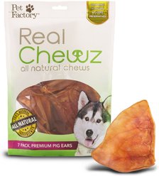 Pet Factory Real Chewz Premium Pig Ears Dog Treats, 7 count