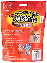 Pet Factory Twistedz 5-inch Beefhide Chip Rolls Pork Flavored Wrap Dog Hard Chews, 8 count slide 2 of 3