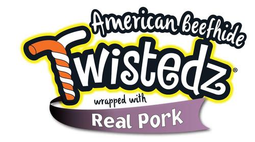 Show full view: Pet Factory Twistedz 5-inch Beefhide Chip Rolls Pork Flavored Wrap Dog Hard Chews, 8 count slide 4 of 4
