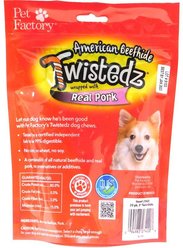 Pet Factory Twistedz 5-inch Beefhide Pork Flavored Twist Sticks Dog Hard Chews, 20 count slide 2 of 3