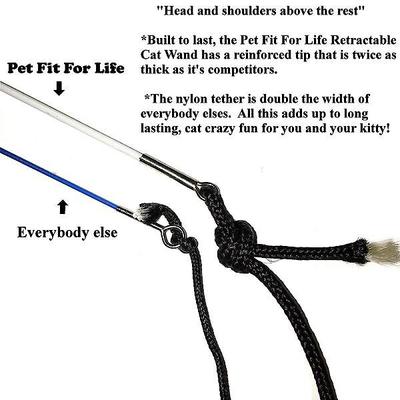 Show full view: Pet Fit For Life 2 Feather Retractable Wand Cat Toy, Blue & Green slide 6 of 10