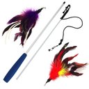Pet Fit For Life 2 Feather Wand Cat Toy, Red & Purple