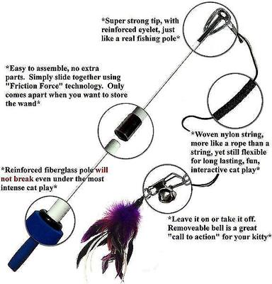 Show full view: Pet Fit For Life 2 Feather Wand Cat Toy, Red & Purple slide 6 of 9