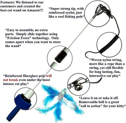 Show full view: Pet Fit For Life 2 Fish Feather Wand Cat Toy slide 8 of 12