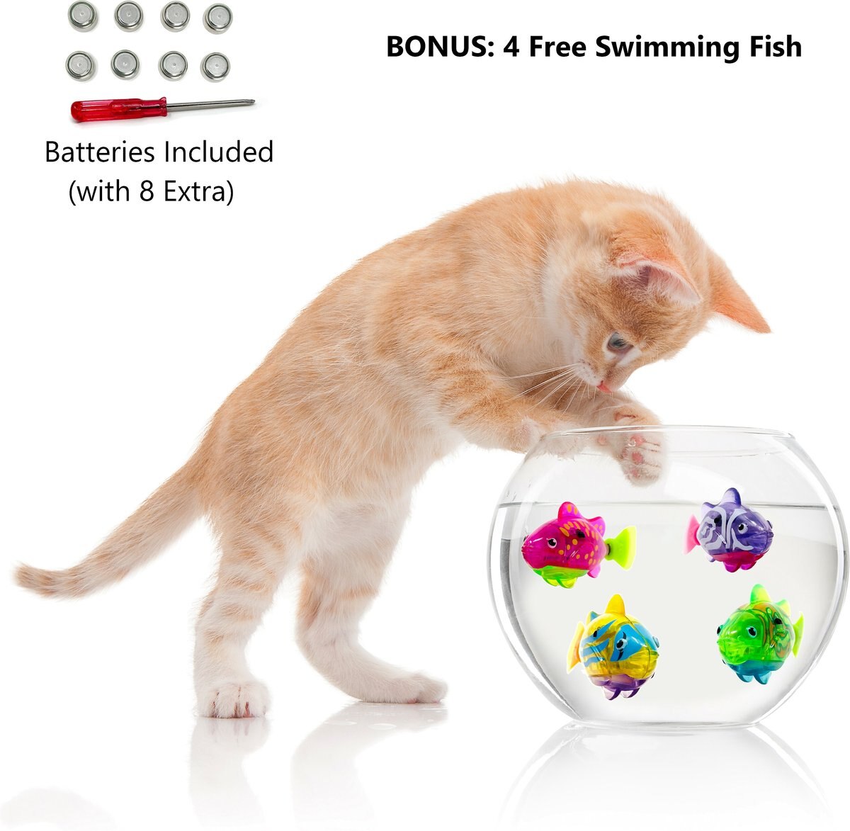 PET FIT FOR LIFE 4-Piece Bundle Interactive Swimming Fish + Feather ...