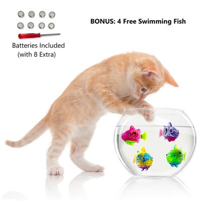 Show full view: Pet Fit For Life 4-Piece Bundle Interactive Swimming Fish + Feather Wand Cat Toy slide 4 of 7