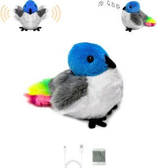 Uccellino Per Gatti Che Si Muove, Ricaricabile Flapping Bird Toy Cat