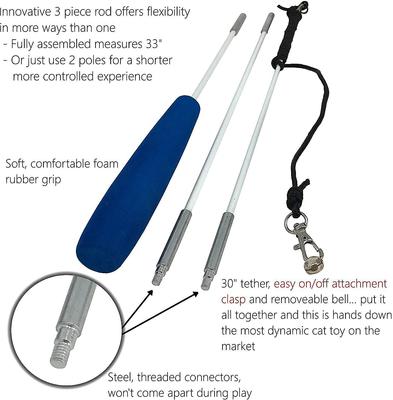 Show full view: Pet Fit For Life Interactive Wand Teaser, Toys & Storage bag 8 Piece Bundle Cat Toy slide 6 of 10