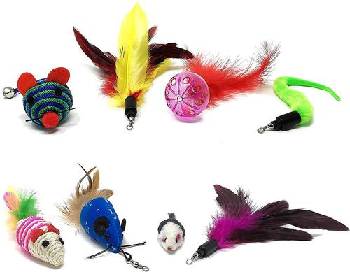 Show full view: Pet Fit For Life Interactive Wand Teaser, Toys & Storage bag 8 Piece Bundle Cat Toy slide 7 of 10