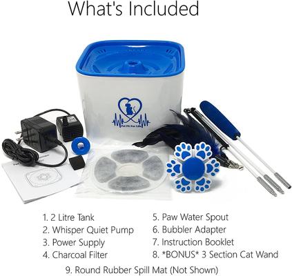 Show full view: Pet Fit For Life Plastic Cat Water Fountain with Cat Wand & Mat, 67-oz slide 6 of 8