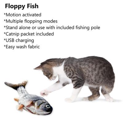 Show full view: Pet Fit For Life Robotic Floppy Fish & Wand Cat Toy slide 2 of 10