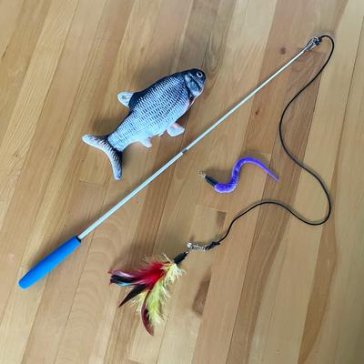 Show full view: Pet Fit For Life Robotic Floppy Fish & Wand Cat Toy slide 9 of 10