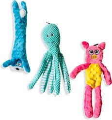 Pet Fit For Life Squeaky Plush Dog Toy for Alligator Wand, 3 count