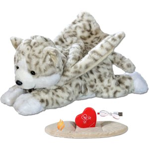 Pet Fit For Life Stuffed Cat with Calming Heartbeat & Heating Pad Plush Cat Toy, Brown, Medium