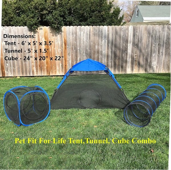 Pet Fit For Life Tent Tunnel Cube Dog & Cat Pen, Black
