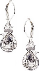 Pet Friends Cat Stone Drop Earrings, Silver