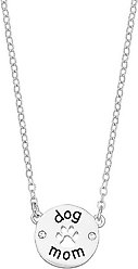 Pet Friends Dog Mom Pendant Necklace, Silvertone