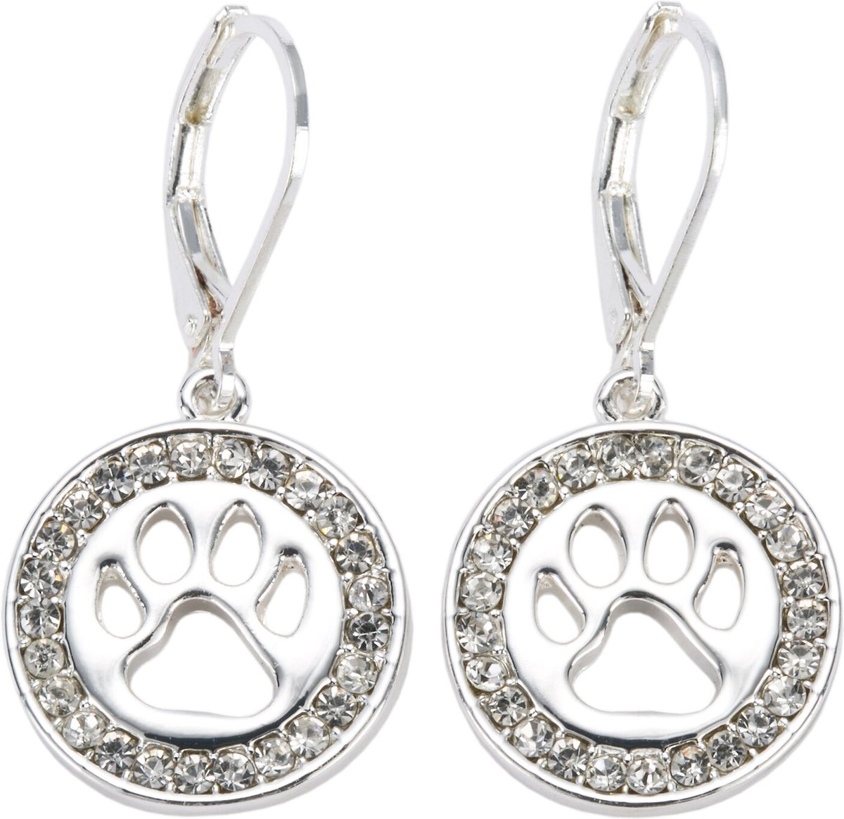 Pet Friends Pave Paw Drop Earrings