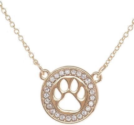 Show full view: Pet Friends Pave Paw Cutout Pendant Necklace, Gold slide 2 of 3