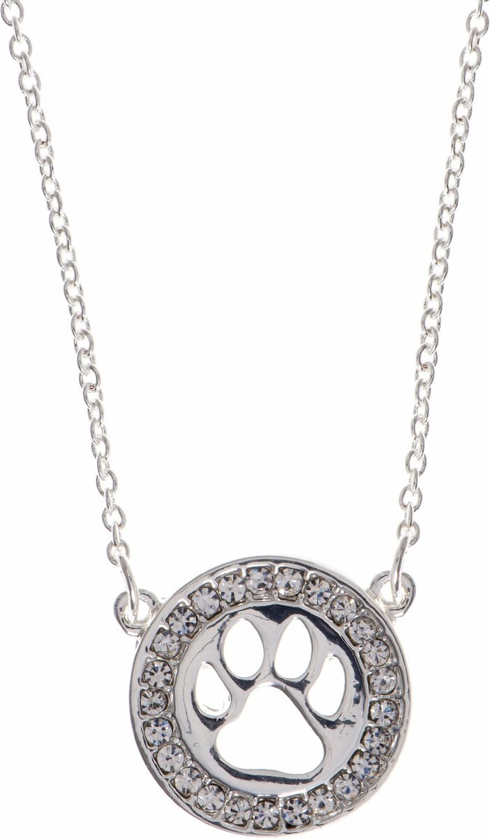 Pet Friends Pave Bone Pendant Necklace