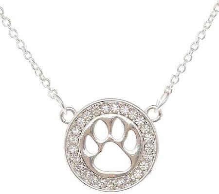 Show full view: Pet Friends Pave Paw Cutout Pendant Necklace, Silver slide 2 of 3
