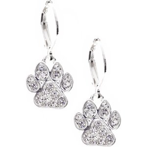 Pet Friends Pave Paw Drop Earrings