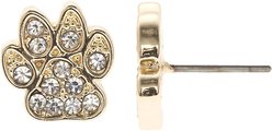 Pet Friends Pave Paw Stud Earrings, Gold slide 2 of 2