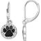 Show in main carousel: Pet Friends Paw Circle Drop Earrings, Silver Jet slide 1 of 2