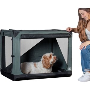 Pet Gear 3 Door Insta-Fold Soft Dog Crate, Dark Cypress, 30 inch