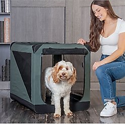 Pet Gear 3 Door Insta-Fold Soft Dog Crate, Dark Cypress, 30 inch slide 2 of 4