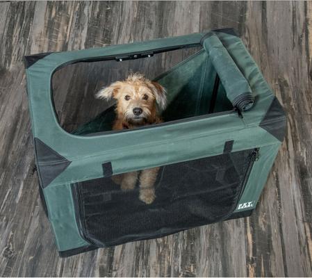 Show full view: Pet Gear 3 Door Insta-Fold Soft Dog Crate, Dark Cypress, 30 inch slide 4 of 6