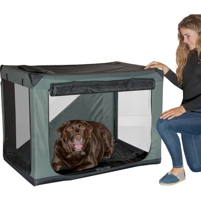 Pet Gear Pet Gear 3 Door Insta-Fold Soft Dog Crate, Dark Cypress, 42 inch