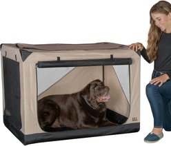 Pet Gear 3 Door Insta-Fold Soft Dog Crate, Sand, 42 inch