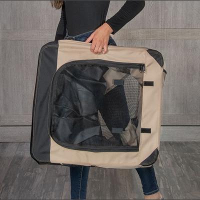 Show full view: Pet Gear 3 Door Insta-Fold Soft Dog Crate, Sand, 42 inch slide 4 of 5