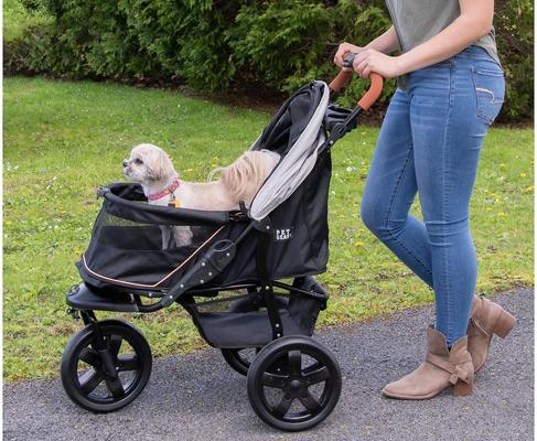 Show full view: Pet Gear AT3 No-Zip Pet Stroller, Summit Grey slide 5 of 9